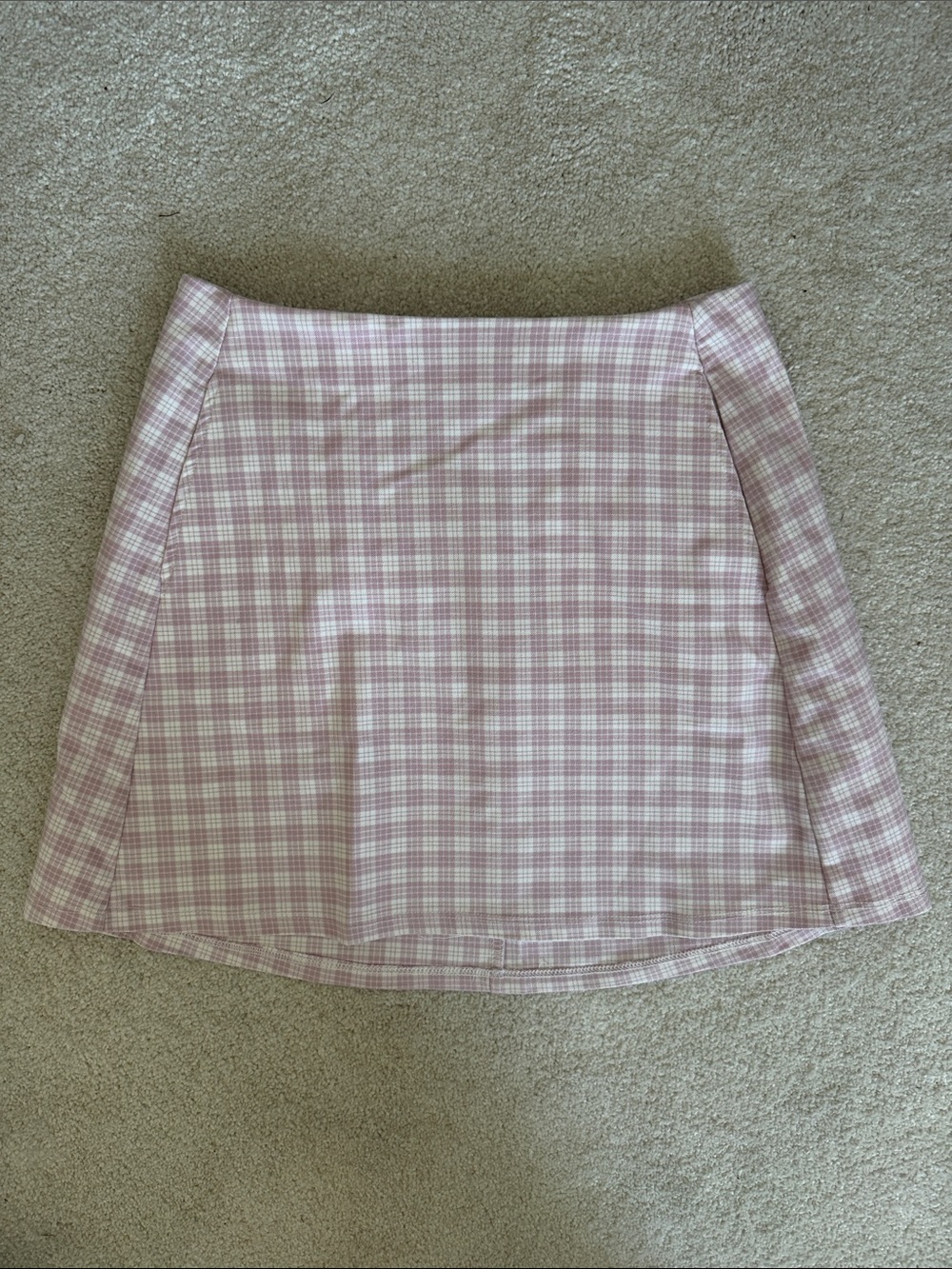 Altar’d State Women’s Pink Gingham A-Line Skirt